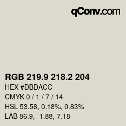 Color code: RGB 219.9 218.2 204 | qconv.com