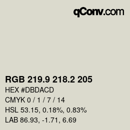 カラーコード: RGB 219.9 218.2 205 | qconv.com