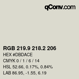 カラーコード: RGB 219.9 218.2 206 | qconv.com