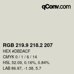 Color code: RGB 219.9 218.2 207 | qconv.com