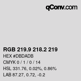 Color code: RGB 219.9 218.2 219 | qconv.com