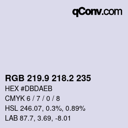 Color code: RGB 219.9 218.2 235 | qconv.com