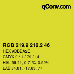 カラーコード: RGB 219.9 218.2 46 | qconv.com