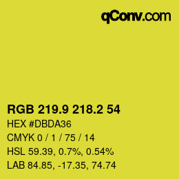 カラーコード: RGB 219.9 218.2 54 | qconv.com