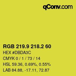 カラーコード: RGB 219.9 218.2 60 | qconv.com