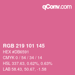 Color code: RGB 219 101 145 | qconv.com