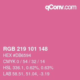 Farbcode: RGB 219 101 148 | qconv.com