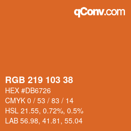 Color code: RGB 219 103 38 | qconv.com