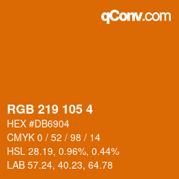 カラーコード: RGB 219 105 4 | qconv.com