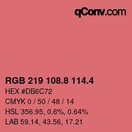 カラーコード: RGB 219 108.8 114.4 | qconv.com