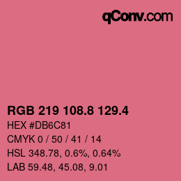 カラーコード: RGB 219 108.8 129.4 | qconv.com