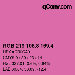 カラーコード: RGB 219 108.8 169.4 | qconv.com