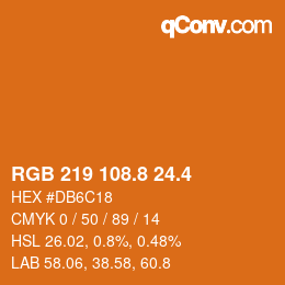 カラーコード: RGB 219 108.8 24.4 | qconv.com
