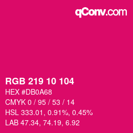 カラーコード: RGB 219 10 104 | qconv.com