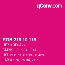 Color code: RGB 219 10 119 | qconv.com