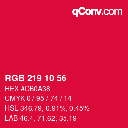 カラーコード: RGB 219 10 56 | qconv.com