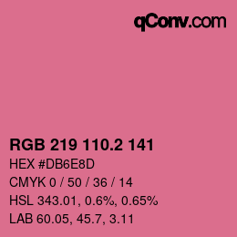 カラーコード: RGB 219 110.2 141 | qconv.com