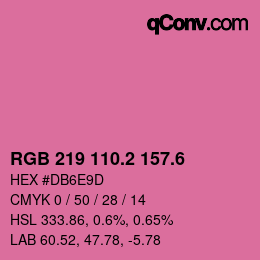 カラーコード: RGB 219 110.2 157.6 | qconv.com
