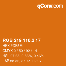 カラーコード: RGB 219 110.2 17 | qconv.com