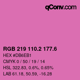 カラーコード: RGB 219 110.2 177.6 | qconv.com