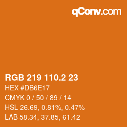 カラーコード: RGB 219 110.2 23 | qconv.com