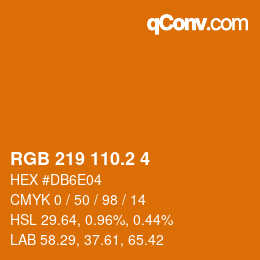カラーコード: RGB 219 110.2 4 | qconv.com
