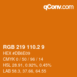 カラーコード: RGB 219 110.2 9 | qconv.com