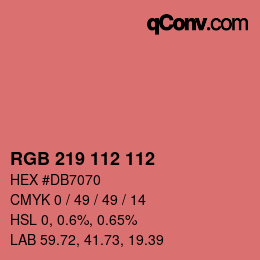 Color code: RGB 219 112 112 | qconv.com