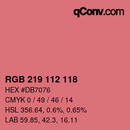 Color code: RGB 219 112 118 | qconv.com