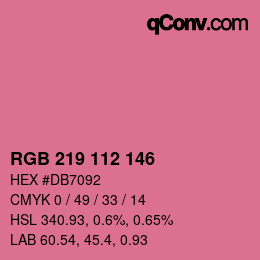 Color code: RGB 219 112 146 | qconv.com