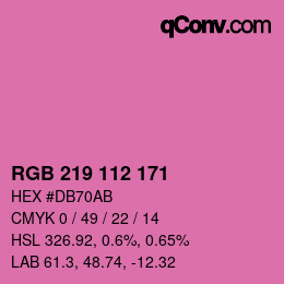 Color code: RGB 219 112 171 | qconv.com