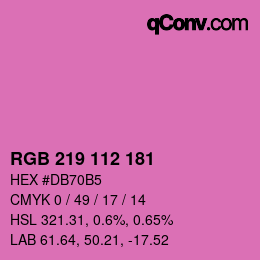 カラーコード: RGB 219 112 181 | qconv.com