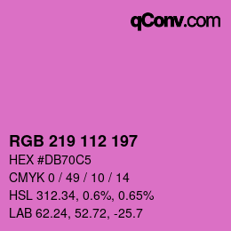 颜色代码: RGB 219 112 197 | qconv.com