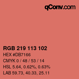 カラーコード: RGB 219 113 102 | qconv.com