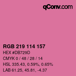 Color code: RGB 219 114 157 | qconv.com