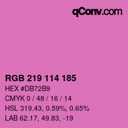 カラーコード: RGB 219 114 185 | qconv.com