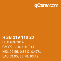 カラーコード: RGB 219 118 20 | qconv.com