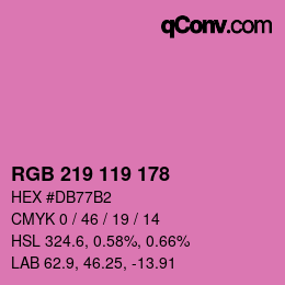 Color code: RGB 219 119 178 | qconv.com