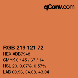 カラーコード: RGB 219 121 72 | qconv.com