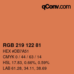 カラーコード: RGB 219 122 81 | qconv.com