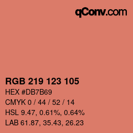 カラーコード: RGB 219 123 105 | qconv.com