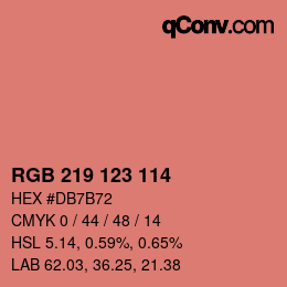 Color code: RGB 219 123 114 | qconv.com