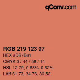 Color code: RGB 219 123 97 | qconv.com