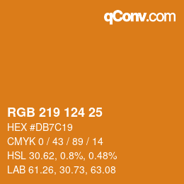 カラーコード: RGB 219 124 25 | qconv.com