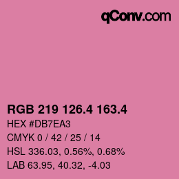 カラーコード: RGB 219 126.4 163.4 | qconv.com
