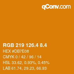 カラーコード: RGB 219 126.4 8.4 | qconv.com