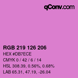 カラーコード: RGB 219 126 206 | qconv.com