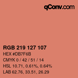 カラーコード: RGB 219 127 107 | qconv.com