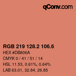 カラーコード: RGB 219 128.2 106.6 | qconv.com