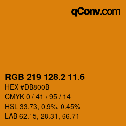 カラーコード: RGB 219 128.2 11.6 | qconv.com